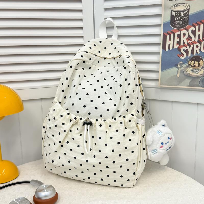Schoolbag Korean ins style cute polka dot backpack 1011 new small fresh casual backpack student commuter schoolbag