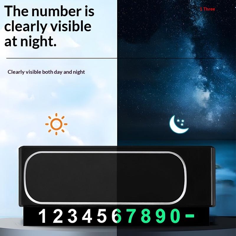 Mini Portable Phone Number Plate Car Number Plate For Temporary Use Parking Card Phone Number Display Auto Interior Accessory