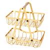 Removable Double Layer Fruit Basket With Wooden Handle Stylish Iron Storage Basket For Kitchen And Living Room Organization