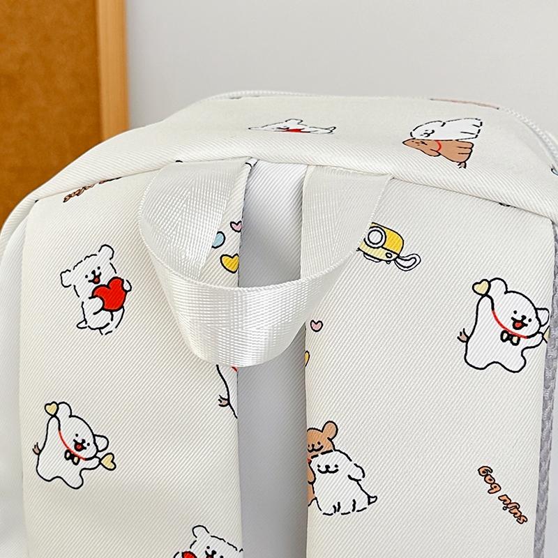 Cartoon Puppy Printed Backpack Junior High School Student Schoolbag Large Capacity Backpack