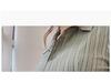 Women's Slim-Fit Green Striped Polo Collar Long-Sleeved Shirt