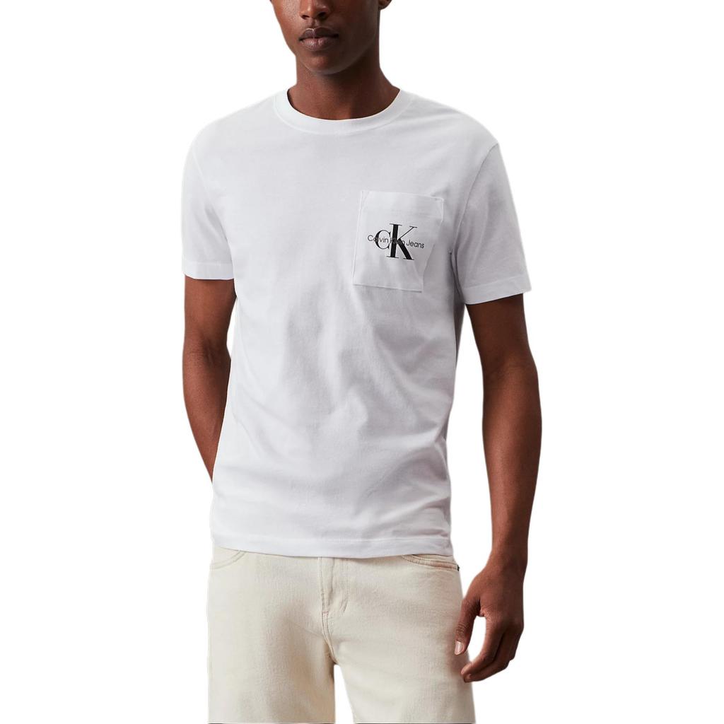 Calvin Klein Jeans Slim Fit Round Neck T-Shirt With Letter Pocket Men Tops Bright-White J30J320936-YAF