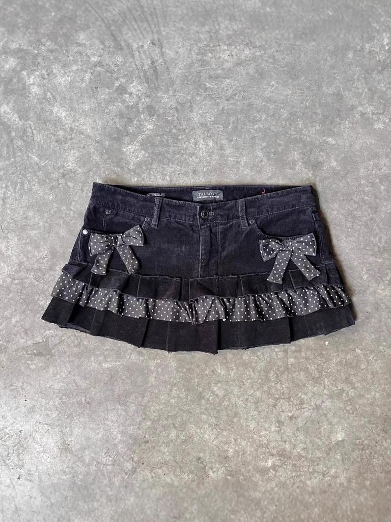 2026 Punk Streetwear Star Print Denim Collage Skirt
