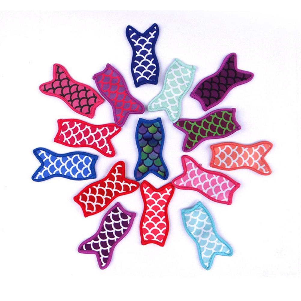 5Pcs Sicle Holder Bags Mermaid Ice  Sleeves Freezer Reusable Neoprene Sicle Covers for Summer