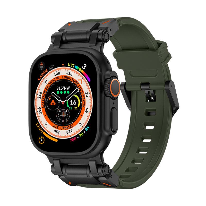 Compatible Silicone Explorer Band for Apple Watch Series 8, 9, and Ultra Models