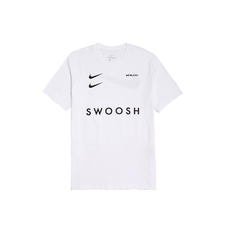 Nike Sportswear Swoosh Chest Sports Round Neck Short Sleeve White Men s DH0030-100 M