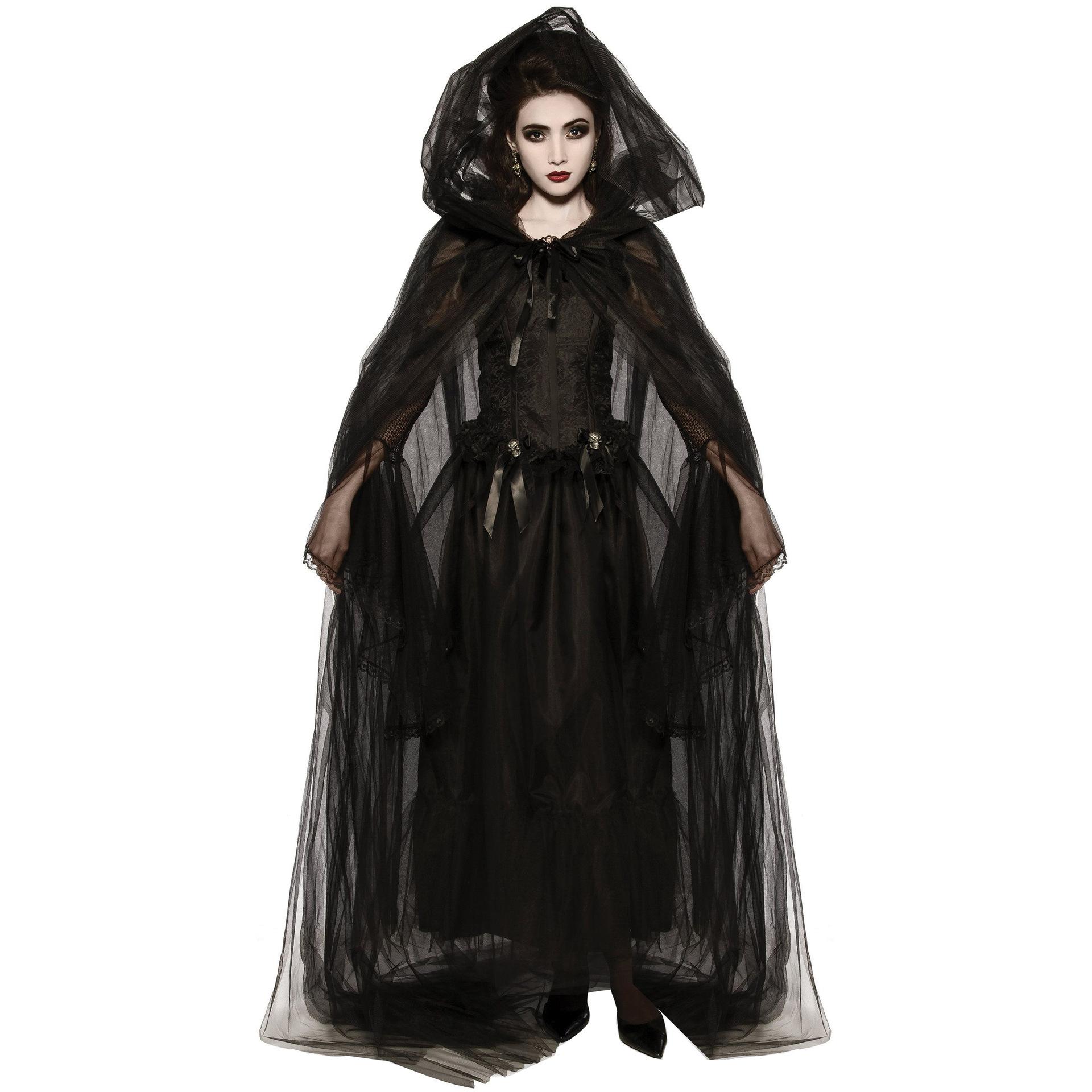 

Halloween costume, cosplay demon vampire bride cape, ghost festival witch costume, stage costume S