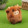 Simulated Scottish Highland Cow Plush Toy Keychain Cute Stuffed Animal Ornaments Kawaii Soft Plush Doll Pendant Bag Charm Gifts