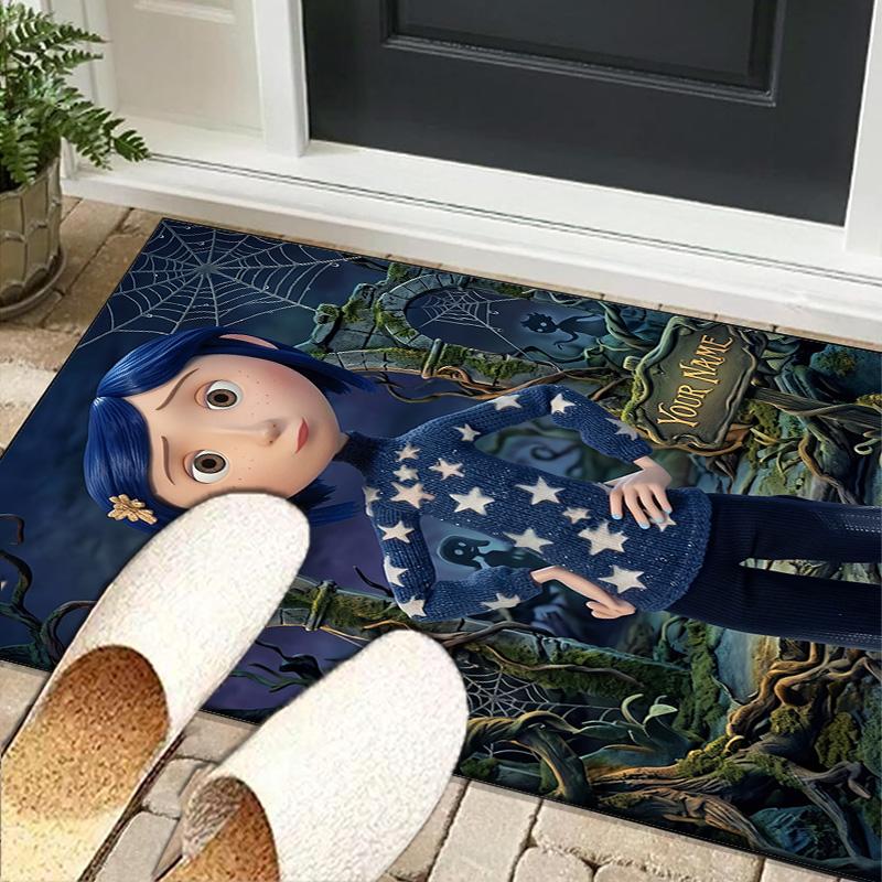 Custom NameMystery Coraline's World Carpet, Indoor Rug, Chair Rug, Living Rooms, Doormat Made From Polyester Home Decor Birthday Christmas Gifts