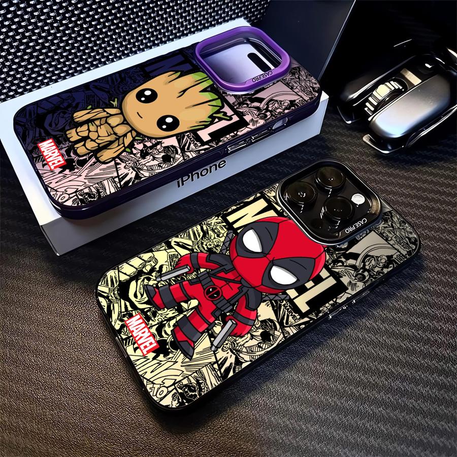 Marvel Groot Deadpool Hülle Handyhülle für Apple iPhone 15 Pro Max 16 Pro 14 Pro 13 12 11 Pro Max 14 Plus Schutzhülle Weiche Schale