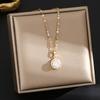 Rotatable Sunflower Pendant Necklace U Geometric Titanium Steel Light Luxury