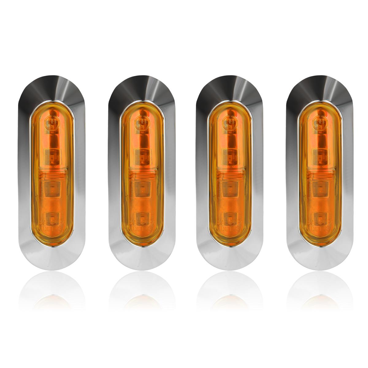 4 LED 12V-24V Side Marker Lights Front Rear Clearance Indicator Lamp for Truck Trailer RV BUS Van Caravan Marine Boat Transom