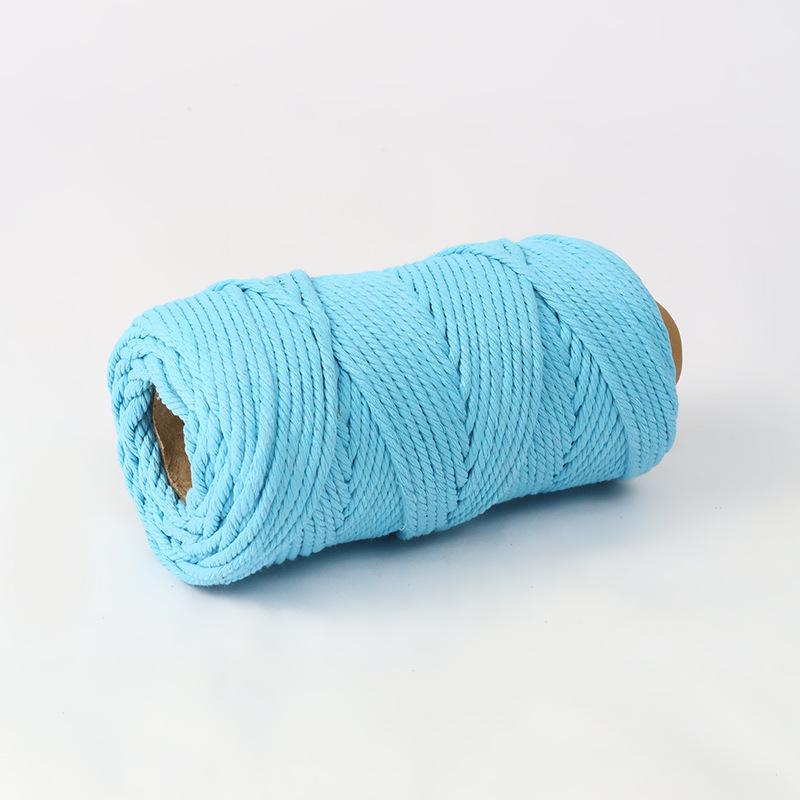 4mm Multi-Strand Macaron Colored Cotton Rope for DIY Tapestry & Decorative Weaving.