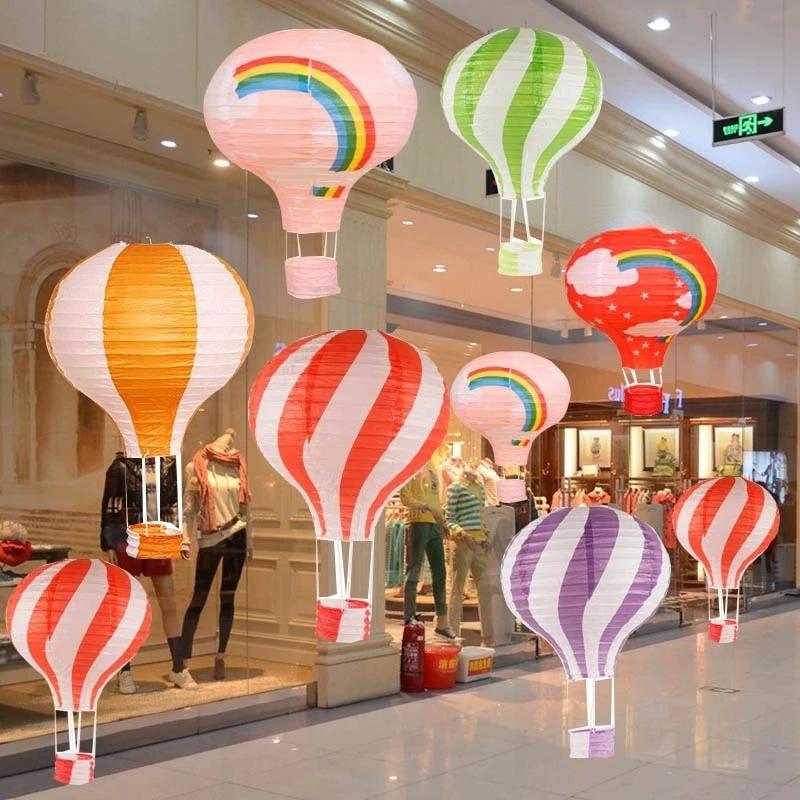 New 12inch Hot Air Balloon Paper Lantern Chinese Hanging Lantern Lamp Birthday Party Wedding Decor Lanterns Baby Showers