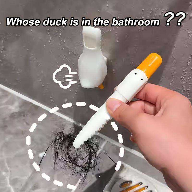 1Pc hair and debris cleaner for drain, cartoon yellow duck shape, cleaning hair in kitchen sink and bathroom