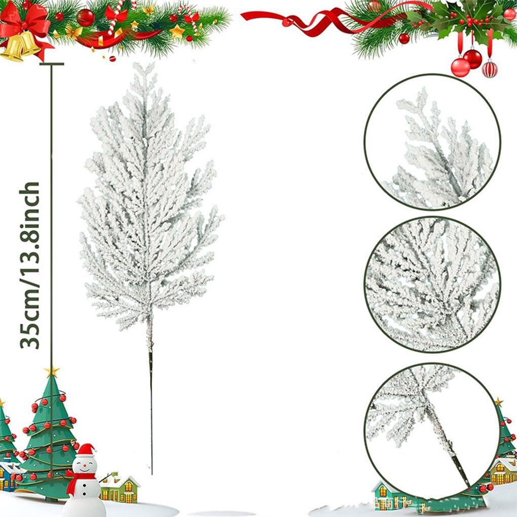 12pack/lot Pine Branches Festive Decor And ABS Winter Branches Christmas Cedar Pine DIY Christmas Tree Branches