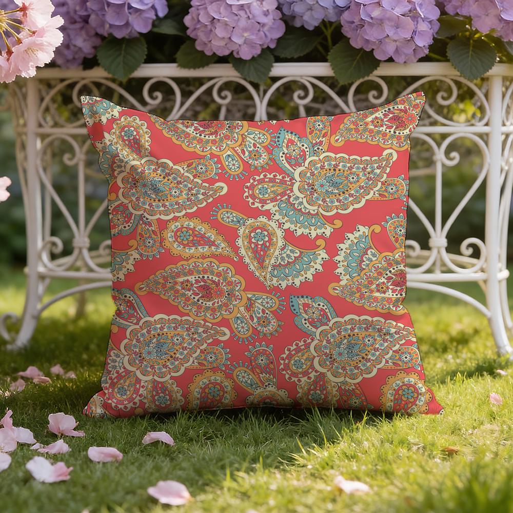 Paisley Bandana Pattern Cushion Cover Home & Car Dual-Scene Pillow Cover: Reversible for Premium Comfort
