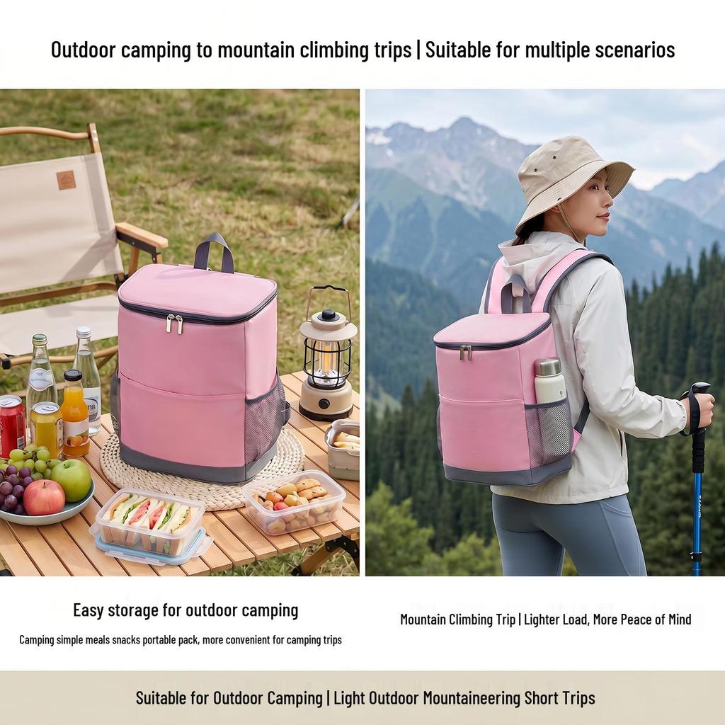 Large Capacity Insulated Backpack for Camping & Picnics - Double Shoulder Ice Pack