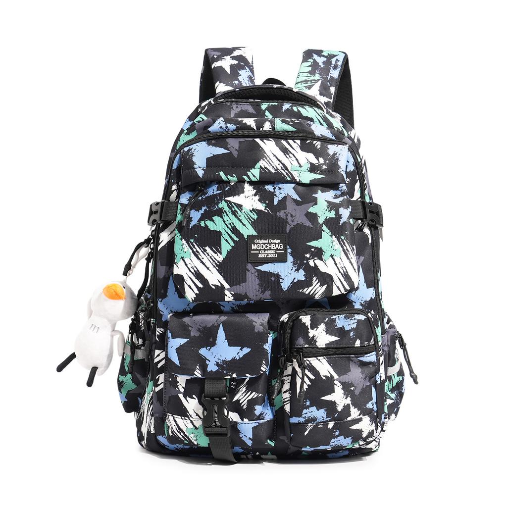 Schoolbag Graffiti School Bag Male High School Junior High School Student Backpack Female College Student Large Capacity Lightweight Burden Reduction 