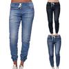 Calças Jeans Femininas de Cintura Baixa Slim Fit Elásticas