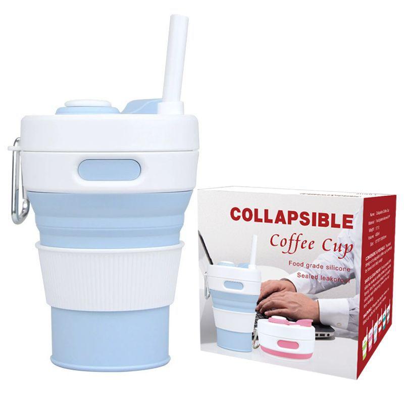 Durable High-Quality Sealed Leakproof Folding Cup Silicone Collapsible Coffee Cup Travel Size Outing Gym Water Cup
