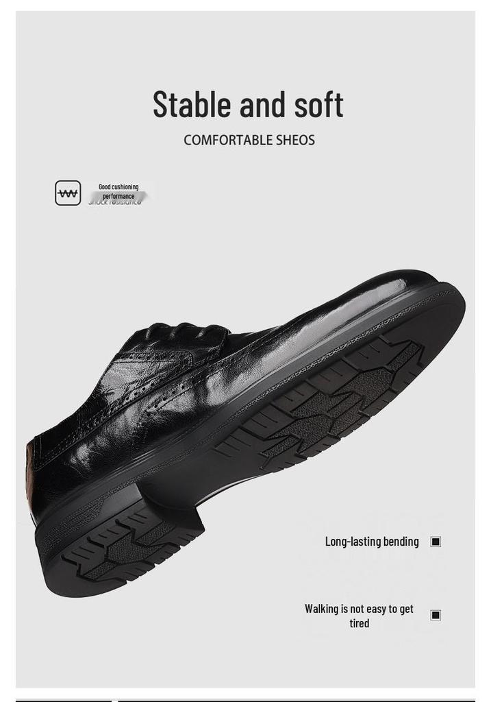 Men's Autumn Lambskin Brogue Shoes - Formal & Casual Lace-up 