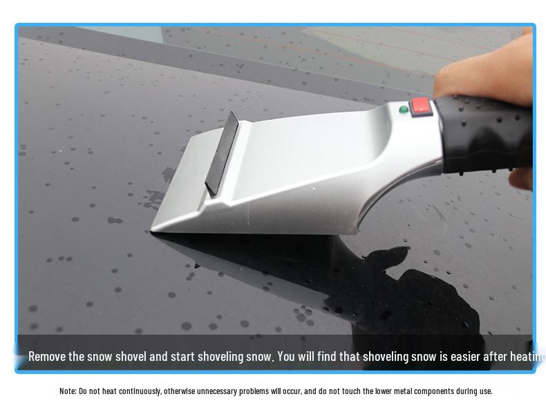 Compact 12V Car Heated Snow Shovel - Multifunctional Winter De-icing Tool