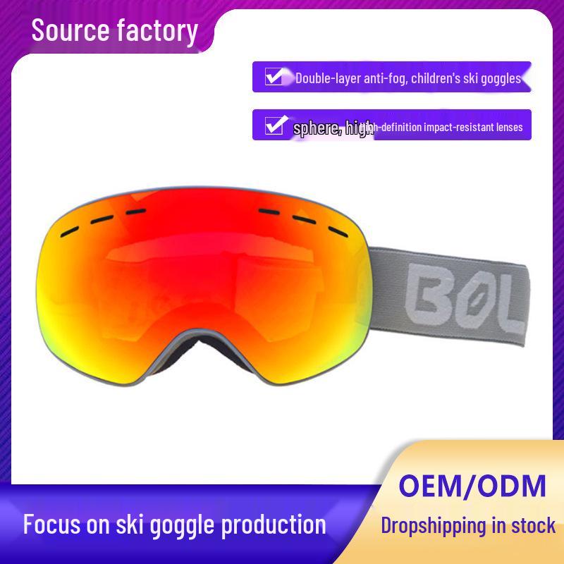 Double-Layer Anti-Fog Ski & Mountaineering Goggles for Enhanced Clarity - Suitable for Kids, Men, and Women.