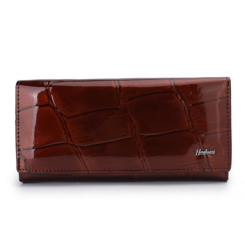 WomenGenuine Leather Long Wallet Magnetic Hasp Cow Leather Female Coin Purses Fashion High Quality Wallets Women's Money Walet Ladies Clutch Bag