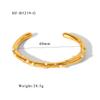 French Retro 18K Gold-Plated Zircon Pearl Stainless Steel Open Bangle Bracelet