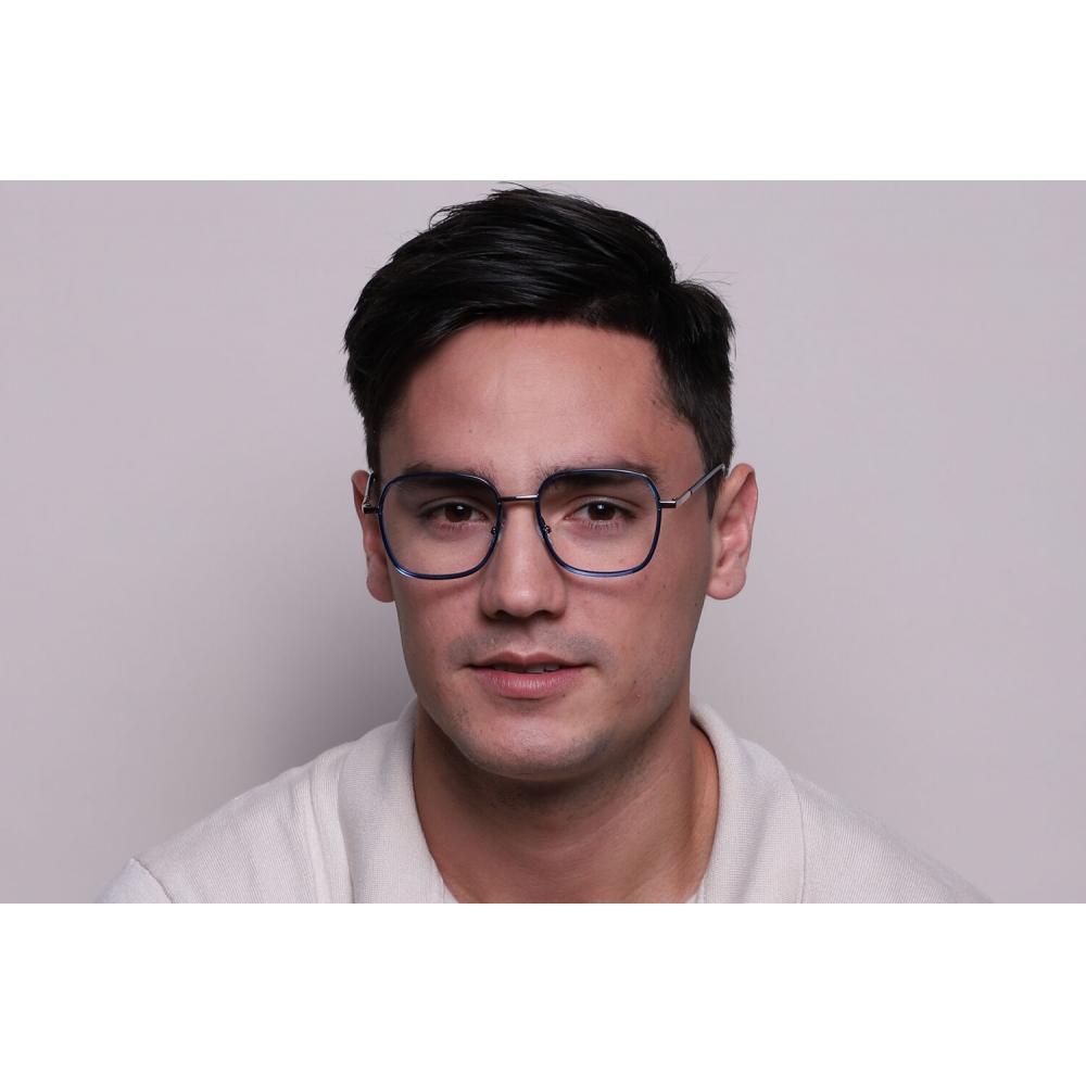 Full Rim Square Transparent Blue Silver Smartbuy Collection Nielsen Mtr 94g Fashion Unisex Eyeglasses