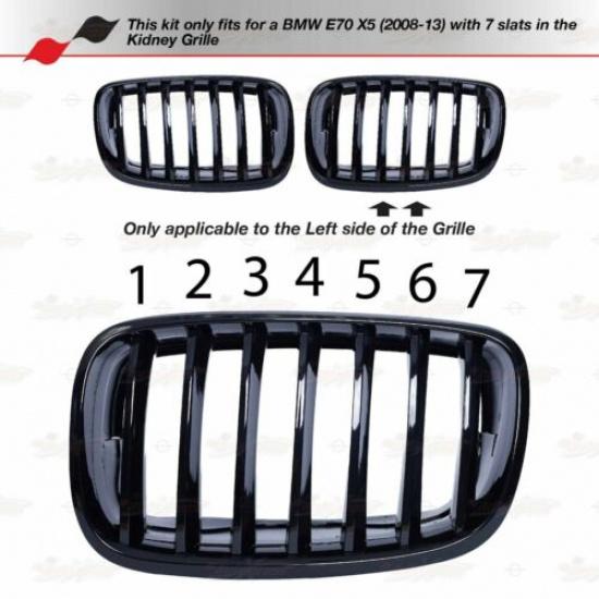 Front Grille Grill Cover Strips Clip Trim For BMW X5 E70 Accessories 2008-2013