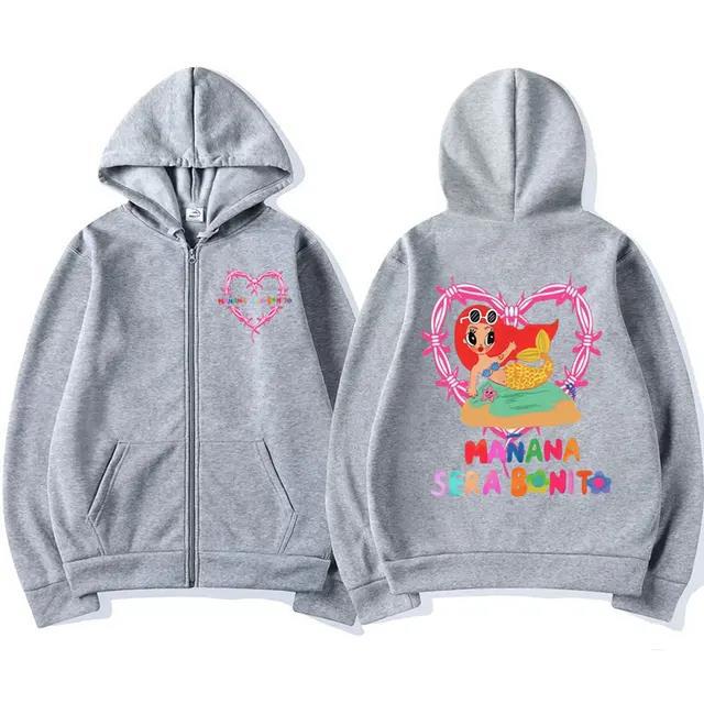 Carol G Album Heart Manana Sera Bonit Zip Hoodie Men'S And Women'S Kawaii Sweater