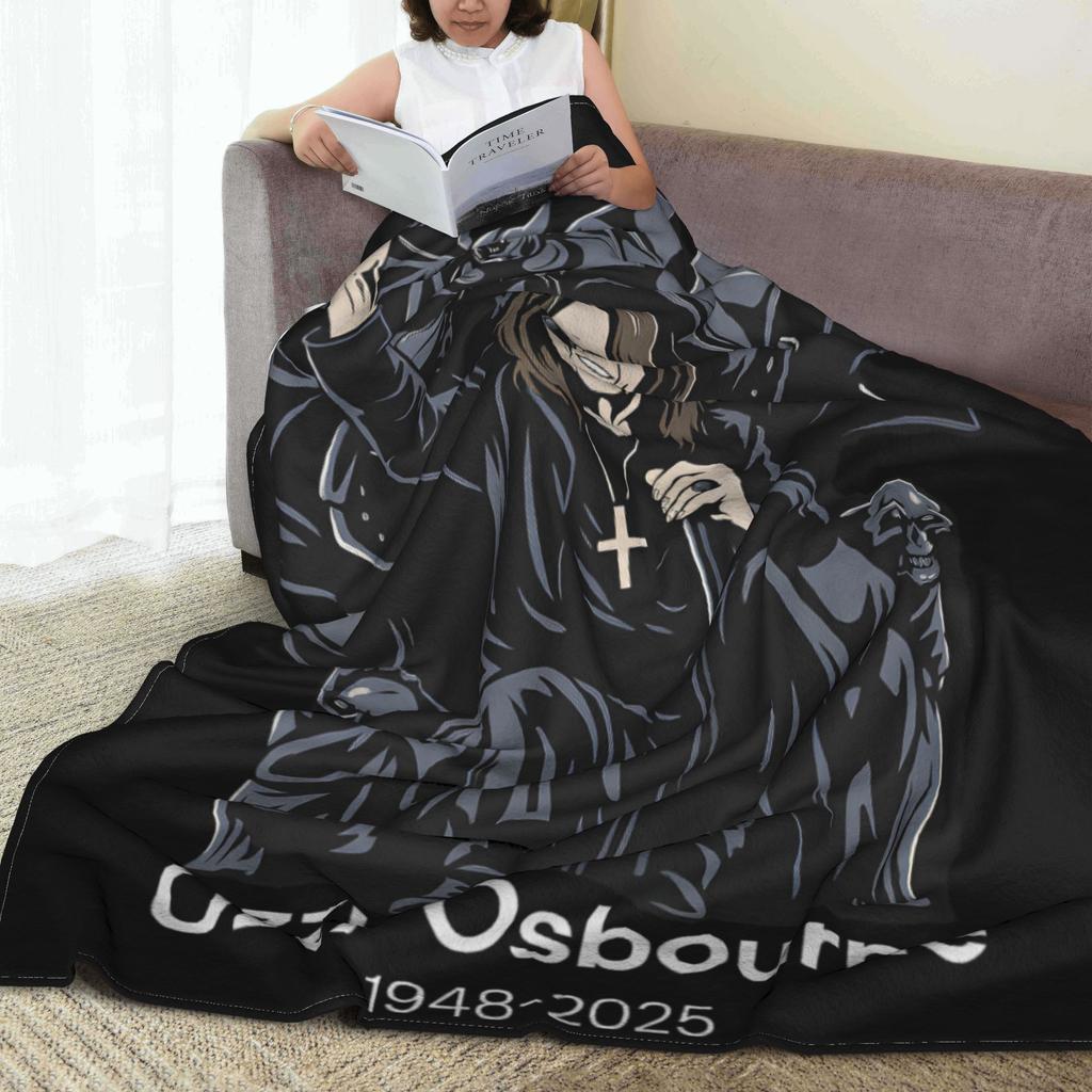Black Sabbath Ozzy Osbourne Blanket Back To The Beginning Tour  Decorative Flannel Throw Blanket For Home Decor Warm Bedspread