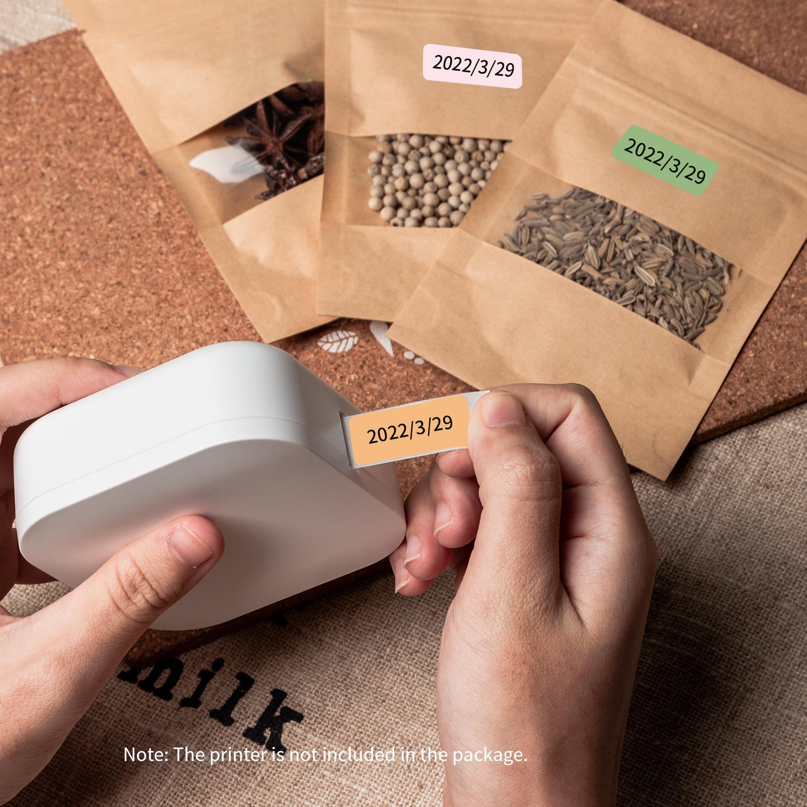 

AIMO 5 рулонов термоэтикетки для термопринтера Q30, непрерывная самоклеящаяся бирка, водонепроницаемая, устойчивая к разрыву