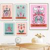Tarot Card Modern Stamp Draw Poster Birdwatcher Cat Abstract Witchcraft Cartoon Canvas Painting Room Home Decor Kids Dormitory