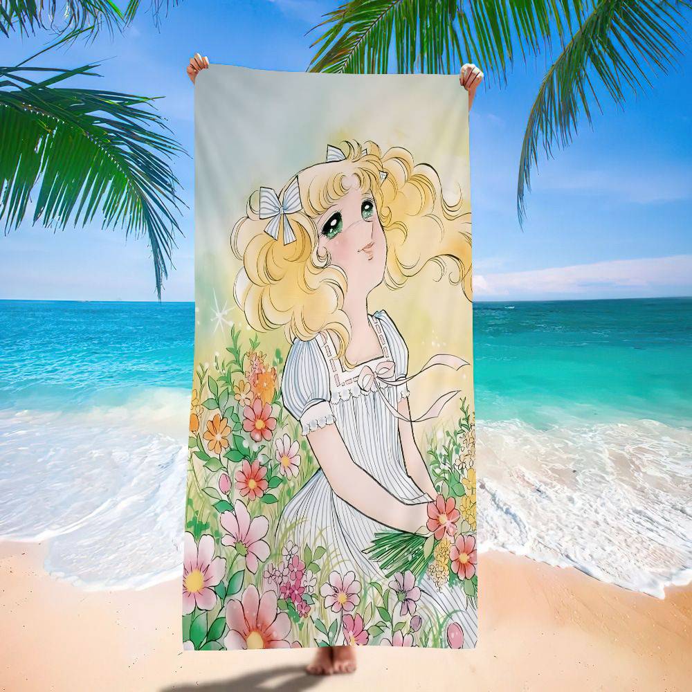 Candy Candy Anime Anime Beach Swimming Towel Soft Absorbent Washcloth Children's Gifts For Kids Travel Camping Gym