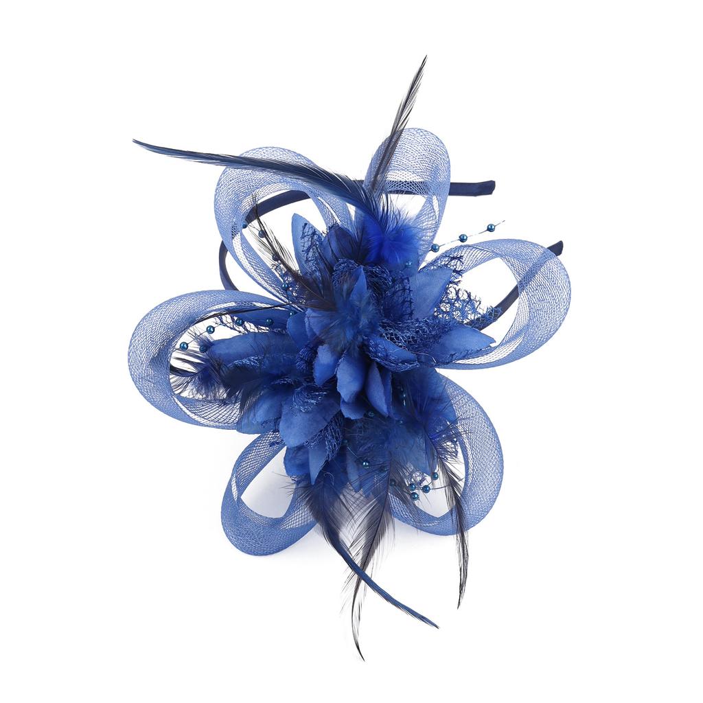 Nouvel hennin à plumes pour fête de mariage, épingle à cheveux bandeau double usage, accessoires de cheveux, chapeau haut