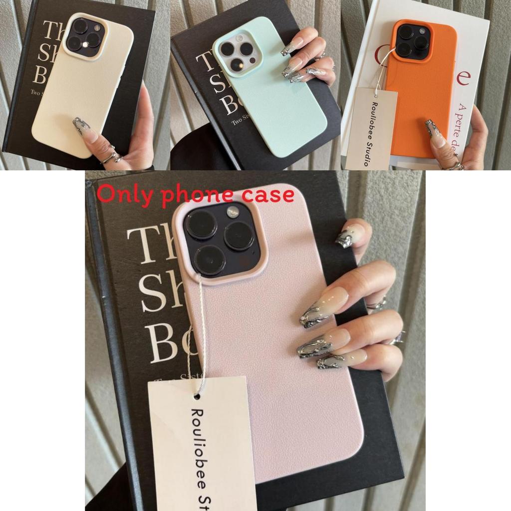 For Iphone 16e Rubber Cover With Stylish Litchi Texture And Shock Absorption