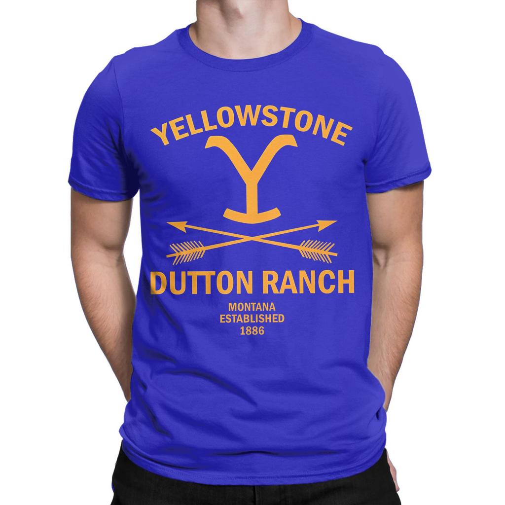 Yellowstone Dutton Ranch T-Shirts Men  Vintage Cotton Tee Shirt Crew Neck Short Sleeve T Shirts Gift Idea Tops
