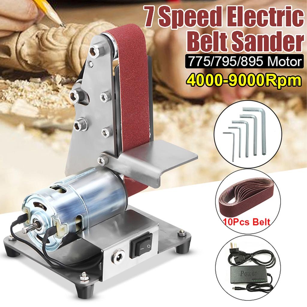 350W 9000RPM Mini Electric Belt Sander Machine Adjustable Speed Grinding Polishing Machine Multifunctional Iron Angle Grinder