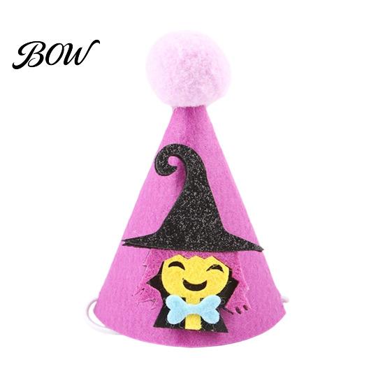 Holiday Pet Hat Halloween Pointed Hat, Cute Ghost Witch Pumpkin Cat Pom-pom Comfortable for Cats And Small Dogs Party