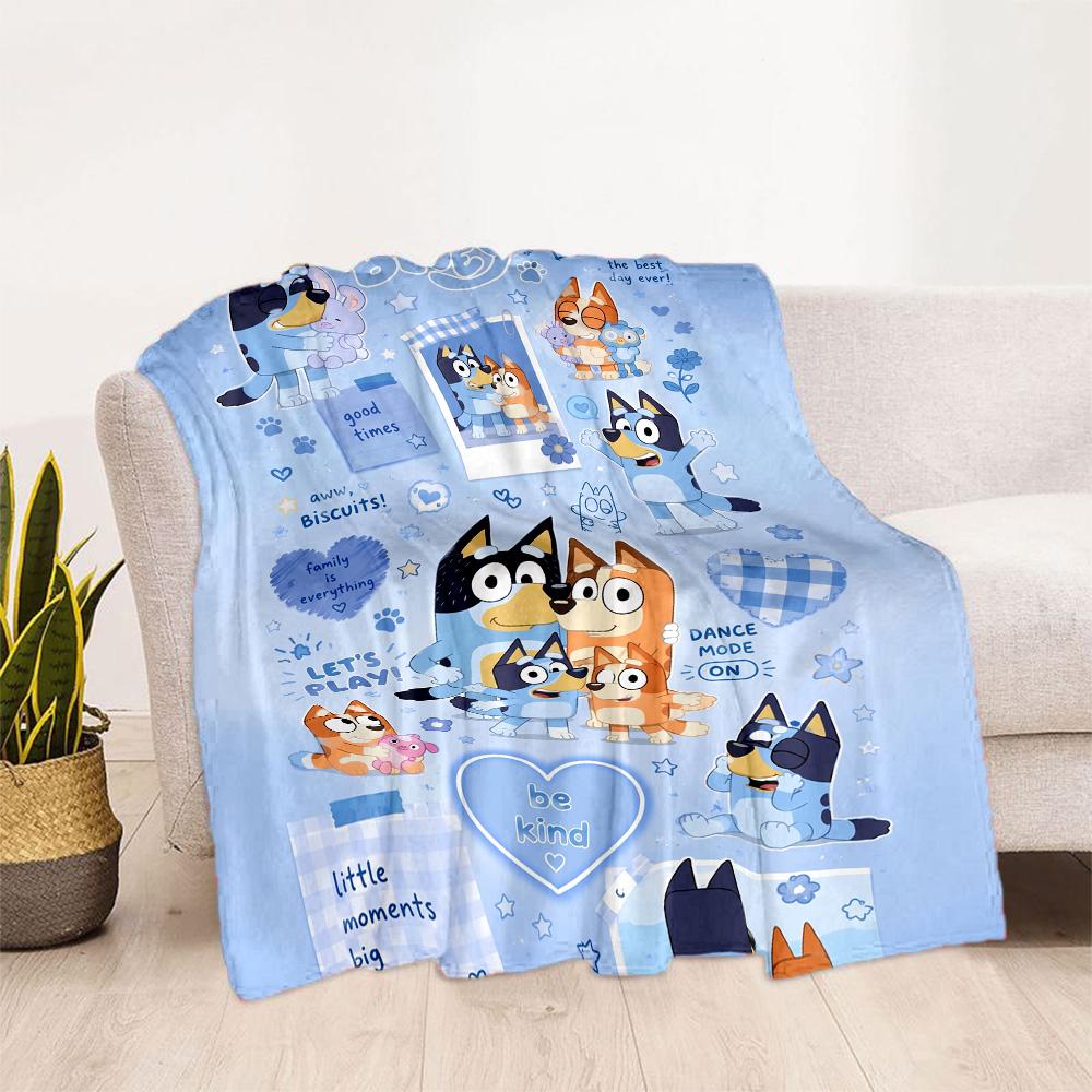 Bluey's Colorful Adventures Blanket Ultra-Soft Perfect for Livingroom Seaside Bedding All-Season Use Playful Design