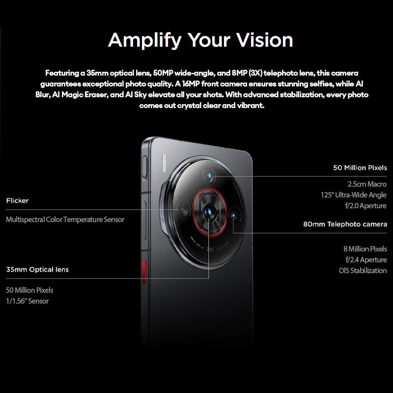 Nubia Z60S Pro Global Version 6.78" Smartphone Snapdragon 8 Gen 2 5100mAh Battery 80W satellite communication