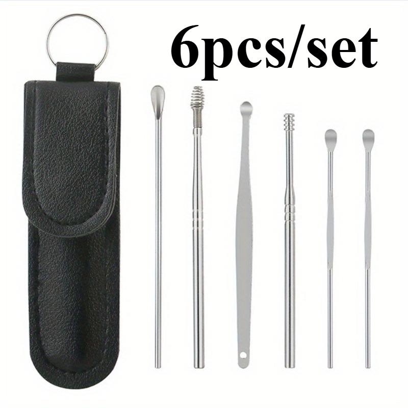 6pcs/set Stainless Steel Ear Pick Tools for Adults to Clean Earwax