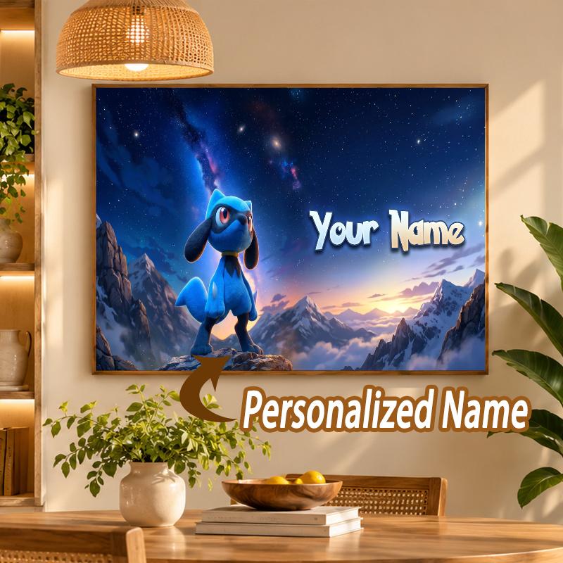 Lucario Custom Name Diamond Painting Personalized 5D Full Drill DIY Diamond Art Home Decor