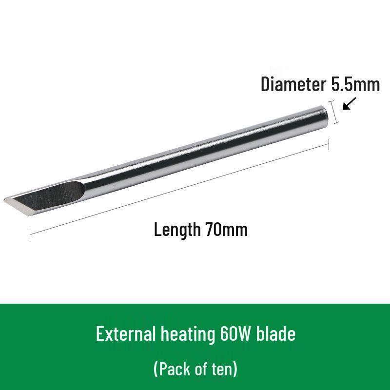 Lead-Free Eco-Friendly Electric Soldering Iron Tips: 30W/40W/60W - Universal Round, Pointed, Knife-Edge, and Horseshoe Styles.