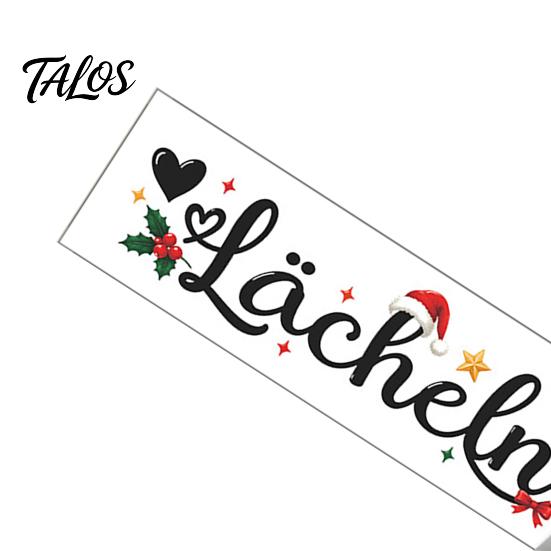 Non Adhesive Christmas Decorations Static Glass Sticker for Bathroom Mirror, Decorative PVC Window Decal with Holly Film And Santa Hat Design,