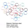 20 PCS Nose Rings Multi-Colors Durable Stainless Steel Anti-rust Nose Decoration for Women