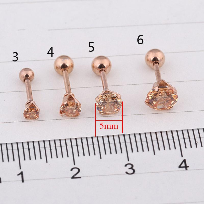 Titanium Steel Zircon Ear Studs Korean Girls Men's Diamond Earrings Fashion Ear Bone Studs